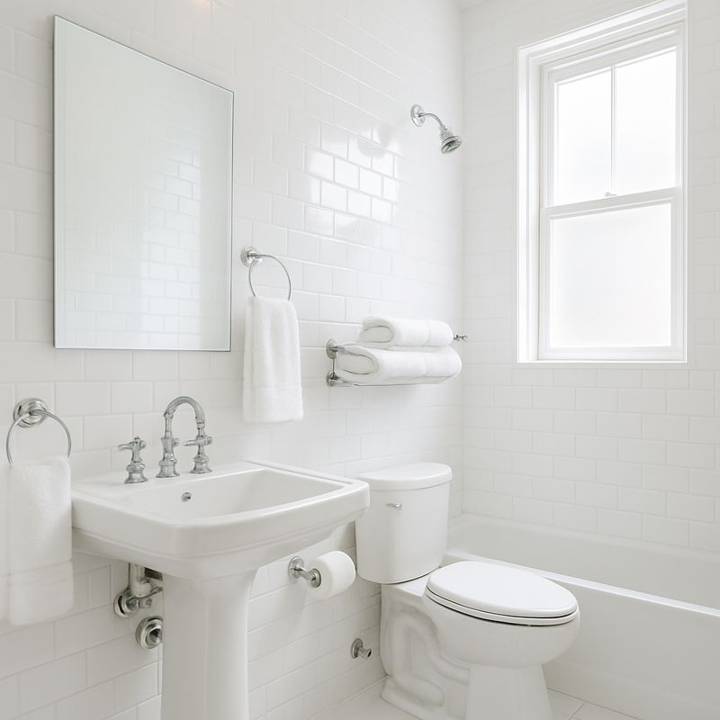 A deep-cleaned bathroom with gleaming tiles and fixtures